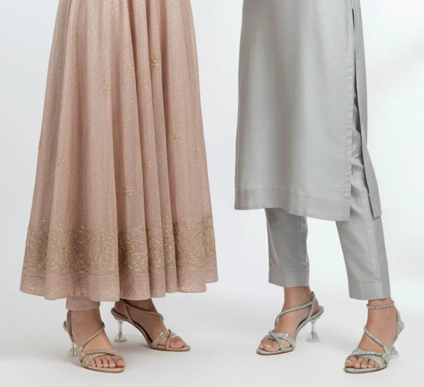 Transparent Flared Block Heel