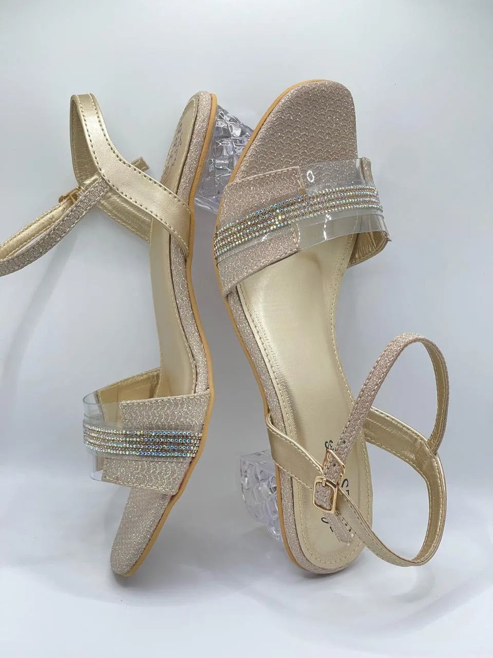 Transparent Carved Block Heel