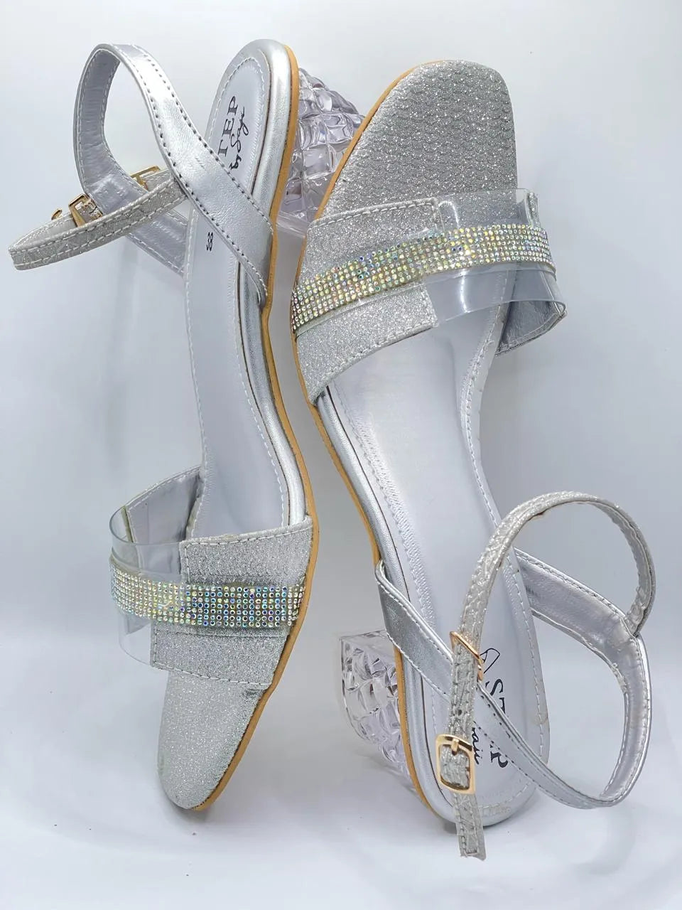 Transparent Carved Block Heel