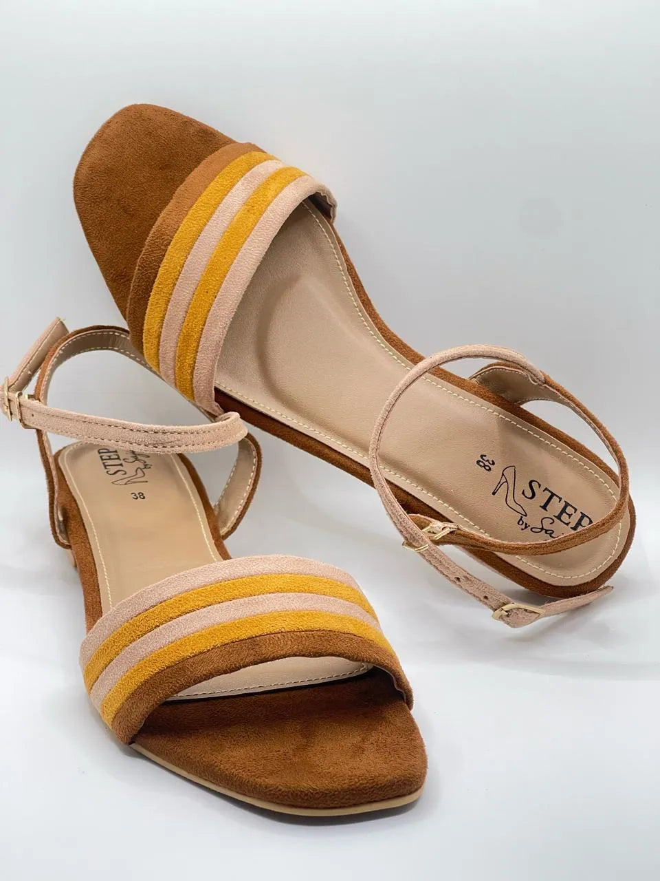 Flat Sandal with Adjustable Buckled Ankle Strap