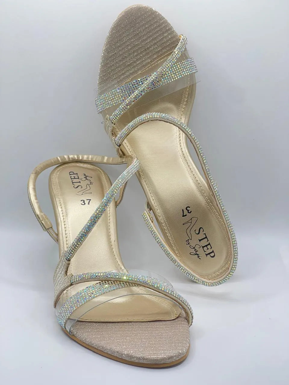 Transparent Flared Block Heel