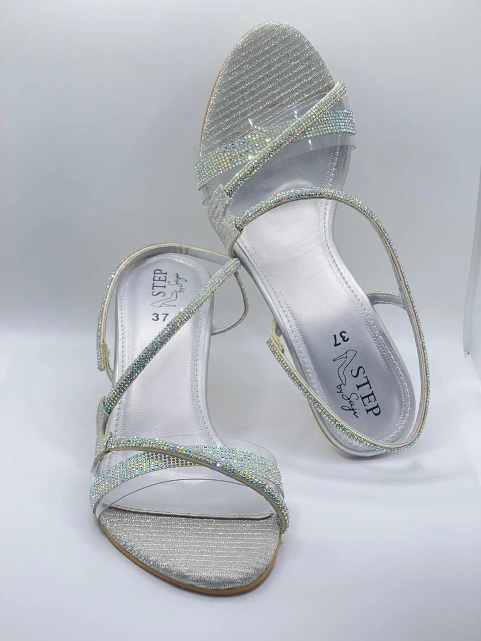 Transparent Flared Block Heel