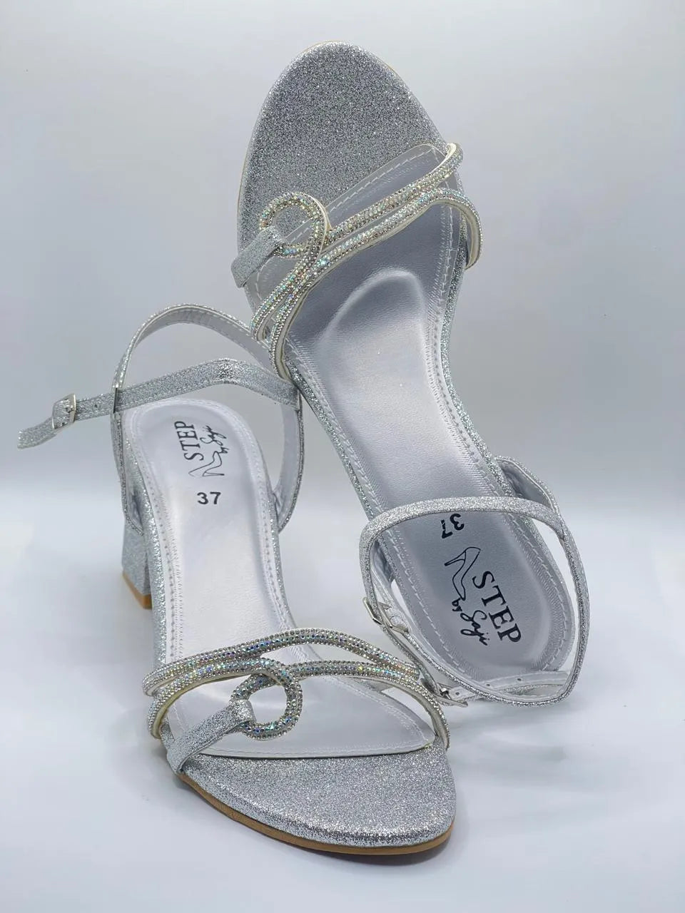 Silver Block Heel