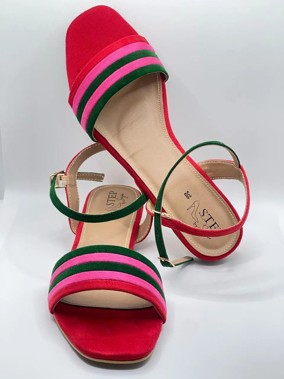 Flat Sandal with Adjustable Buckled Ankle Strap
