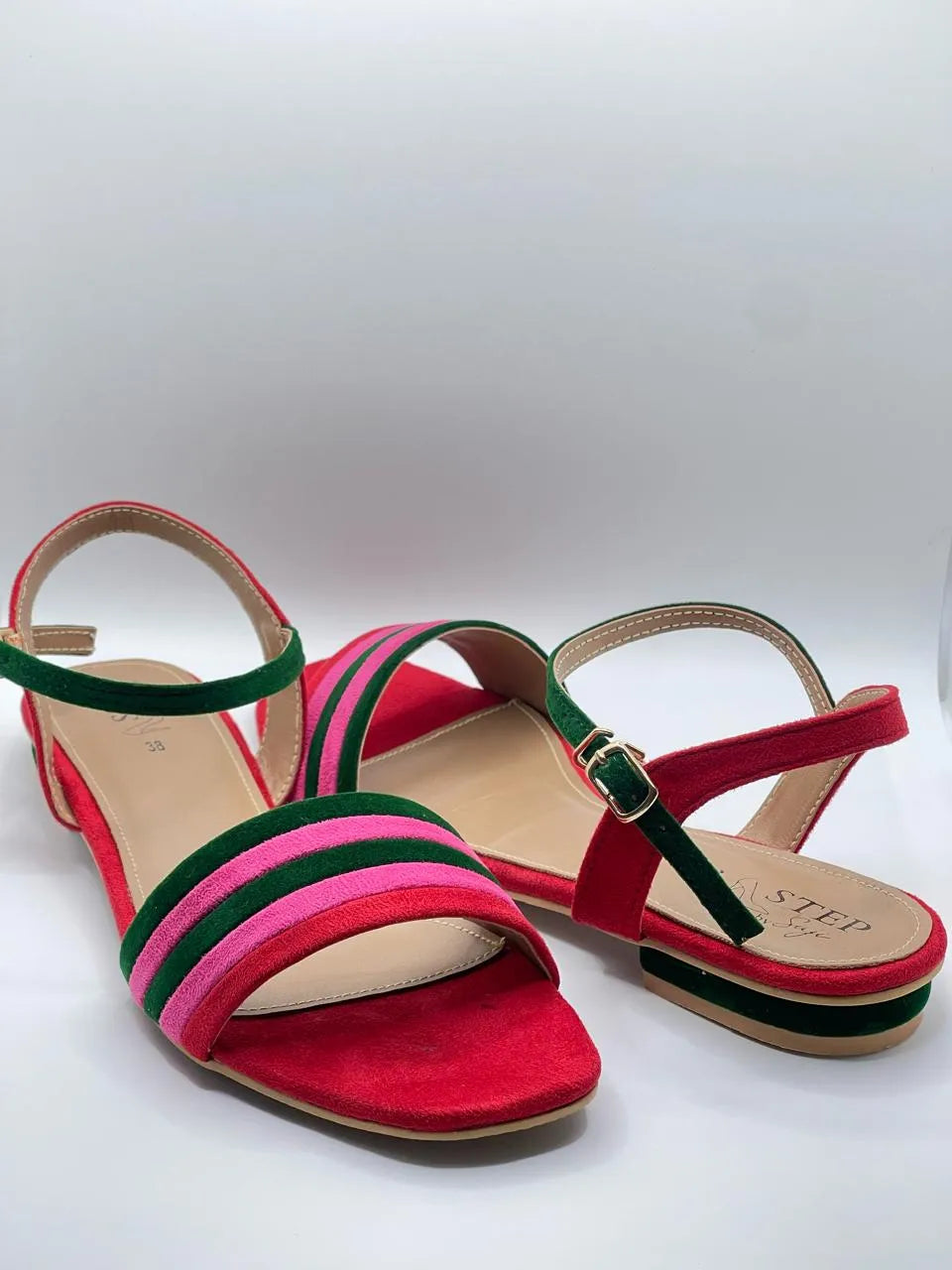 Flat Sandal with Adjustable Buckled Ankle Strap