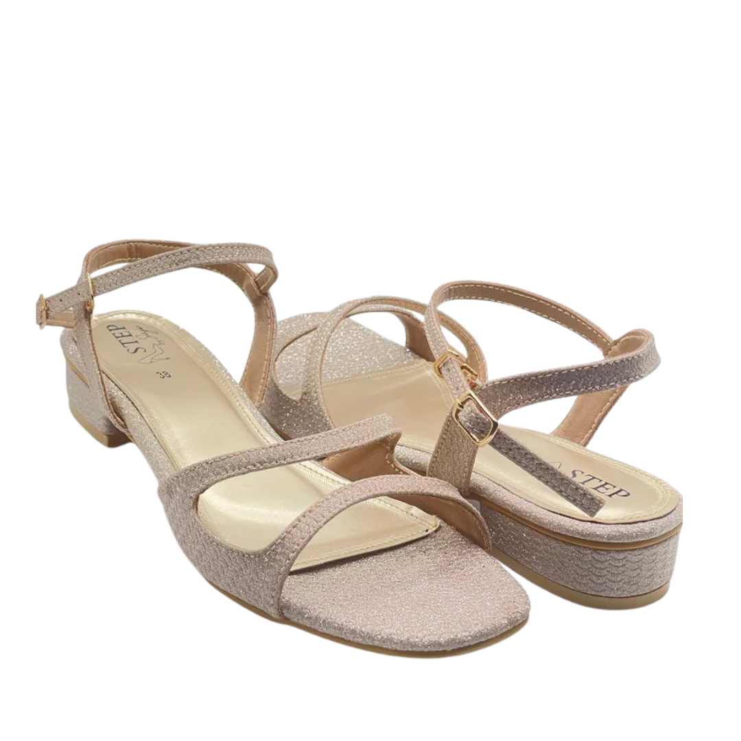 Elegant Golden Nude Party Flat for Women – Stylish & Comfortable